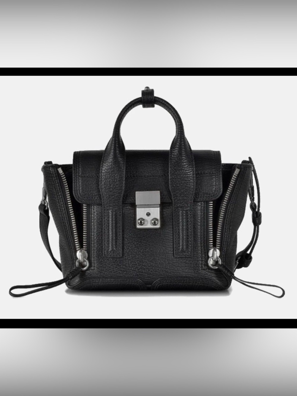 Authentic - 3.1 Philip Lim Pashli Mini Satchel  Black with Silver Hardware